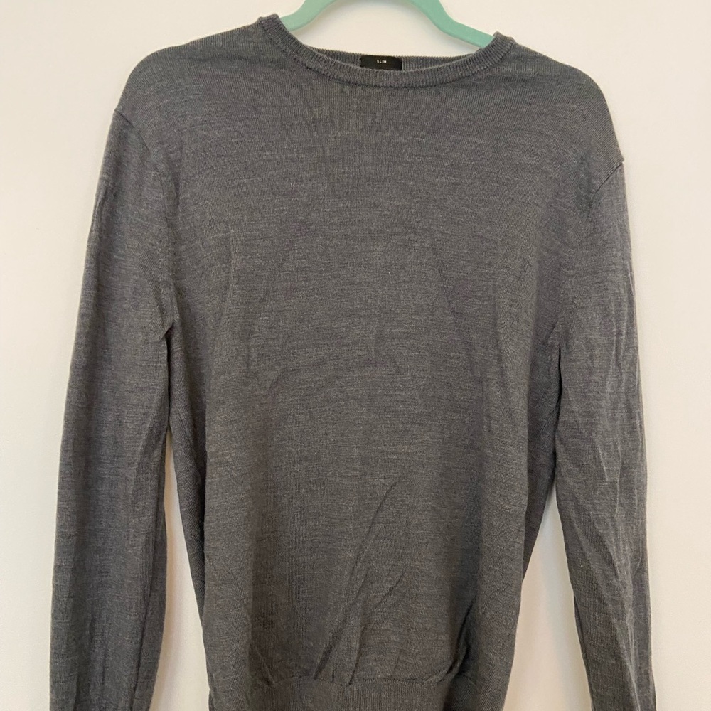 Gray J Crew Merino Wool Sweater Slim S